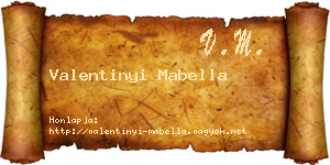 Valentinyi Mabella névjegykártya